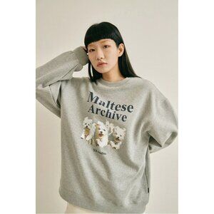 WaiKei Gray Maltese Archive Crewneck Sweatshirt 1/S